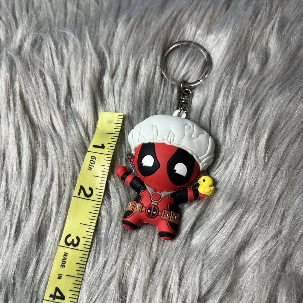 Marvel Deadpool Bath Time Shower Cap Rubber Duck 3D Keychain